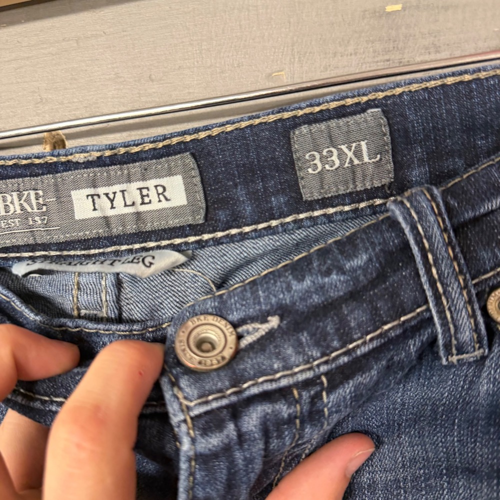 BKE Tyler Straight Leg Mens Jeans 33XL Medium Wash Blue Denim - Picture 4 of 5